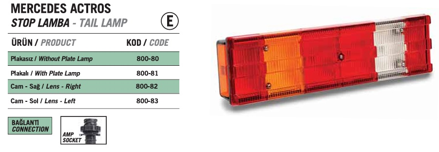 STOP LAMBASI AXOR ACTROS SOL 001 540 6270 CERKEZ